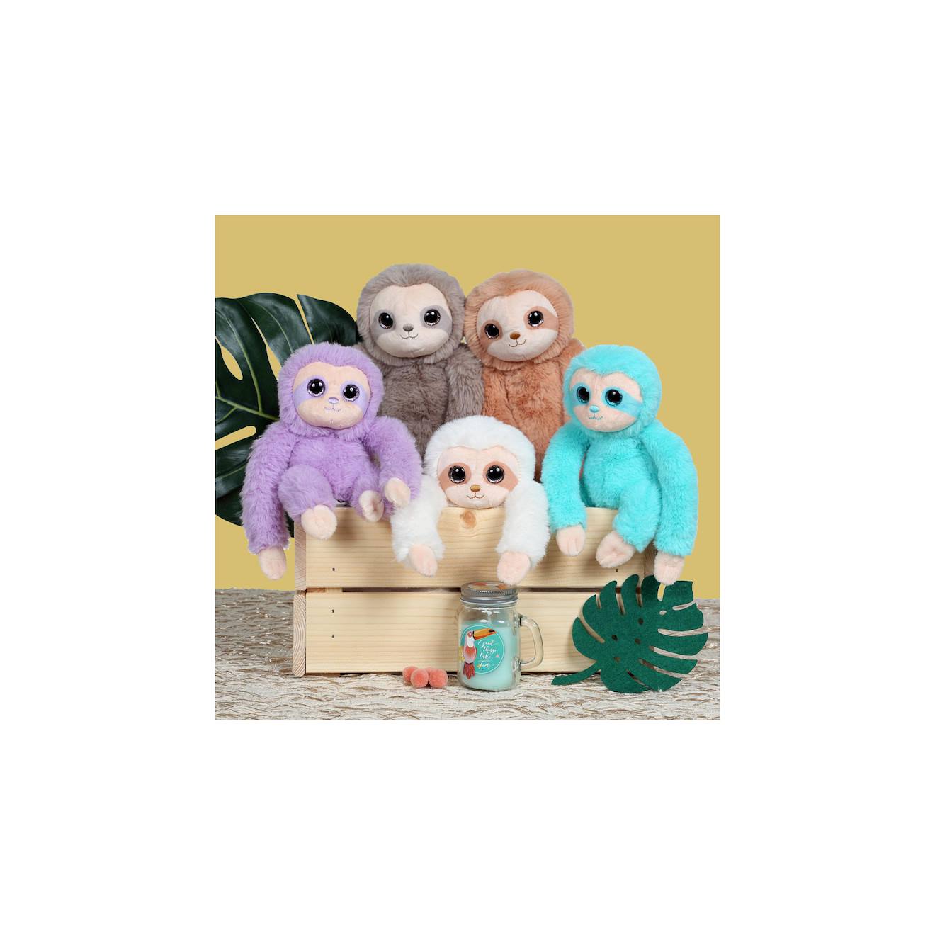 Peluche p'tit paresseux marron 16 cm marron Gipsy Toys