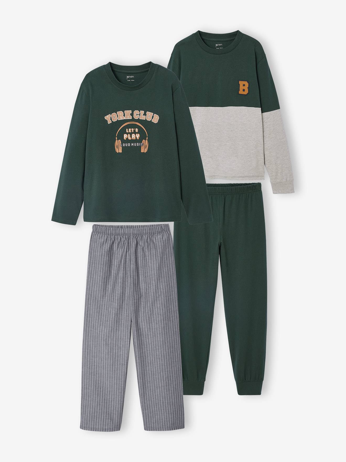 Lot de 2 pyjamas garçon vert sapin