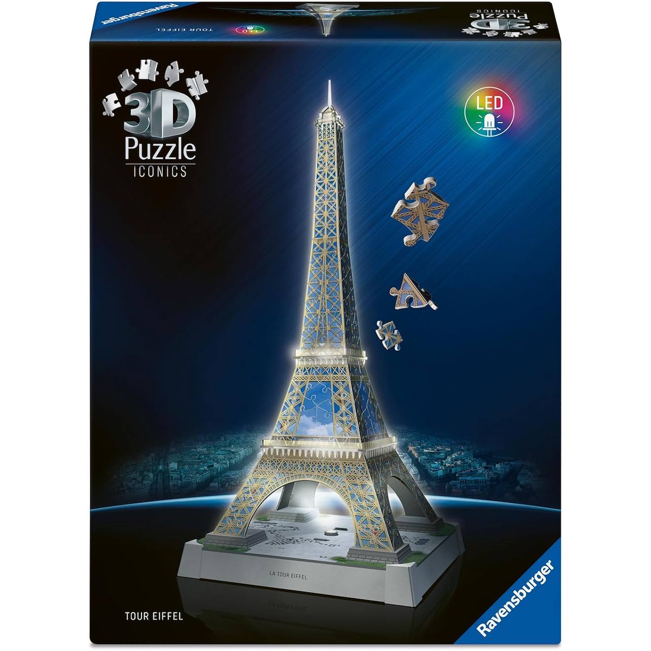 Puzzle 3d Tour Eiffel Illuminée 216 Pcs Bleu