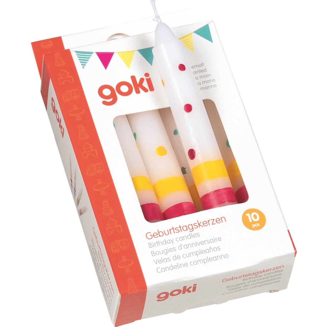 Set de 10 bougies anniversaire blanc