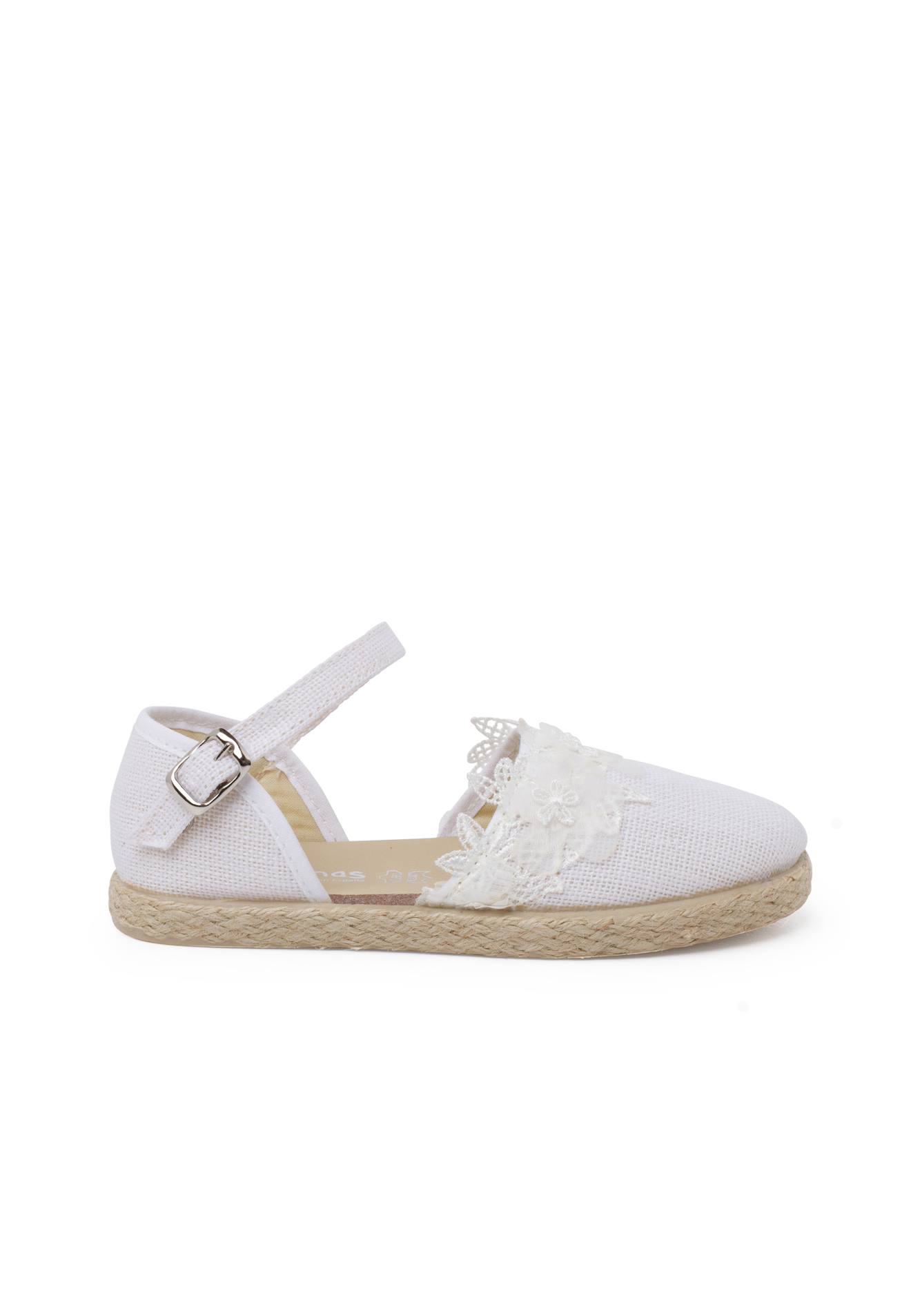 Espadrilles Dentelle Cérémonie Blanc