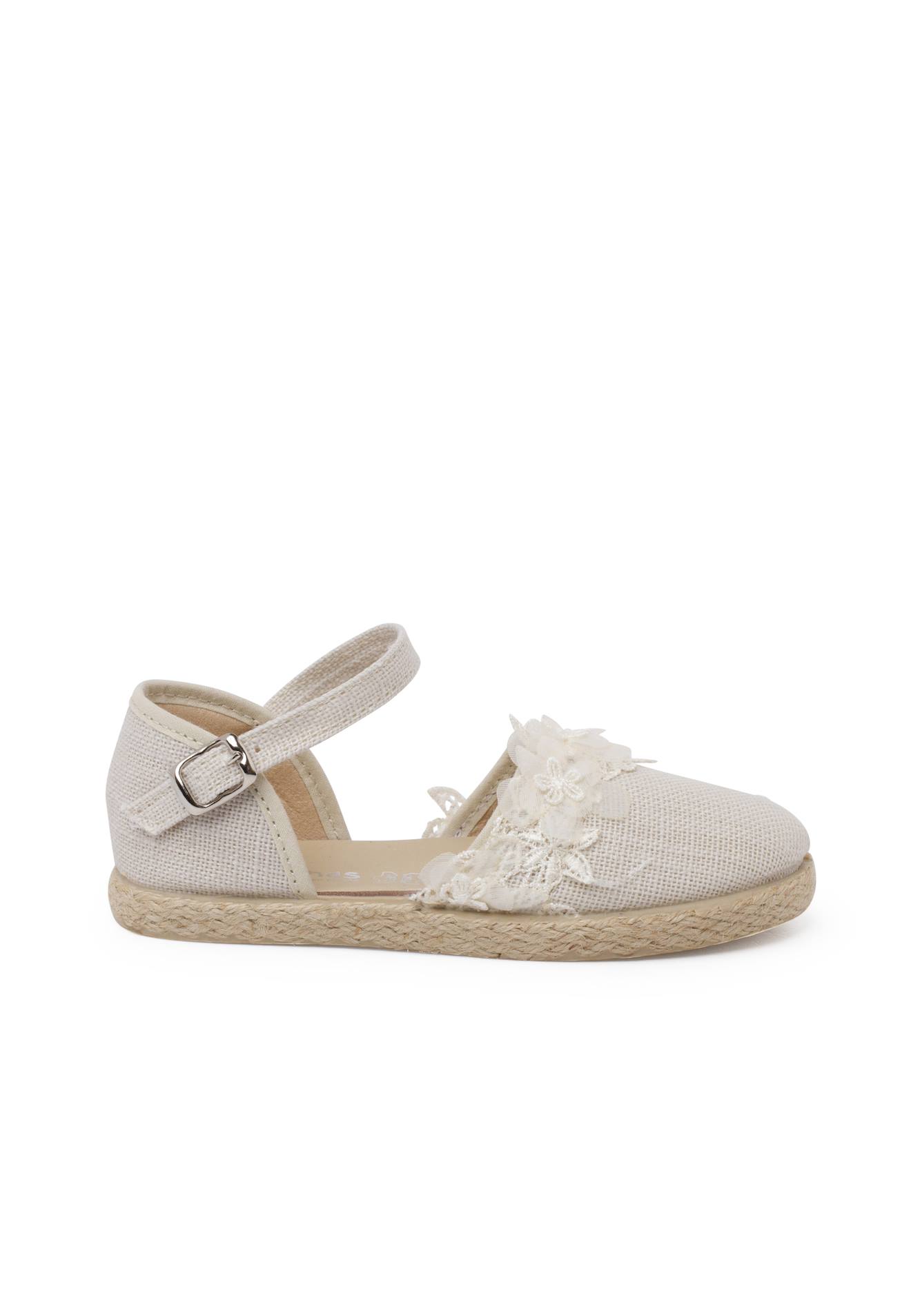 Espadrilles Dentelle Cérémonie Beige