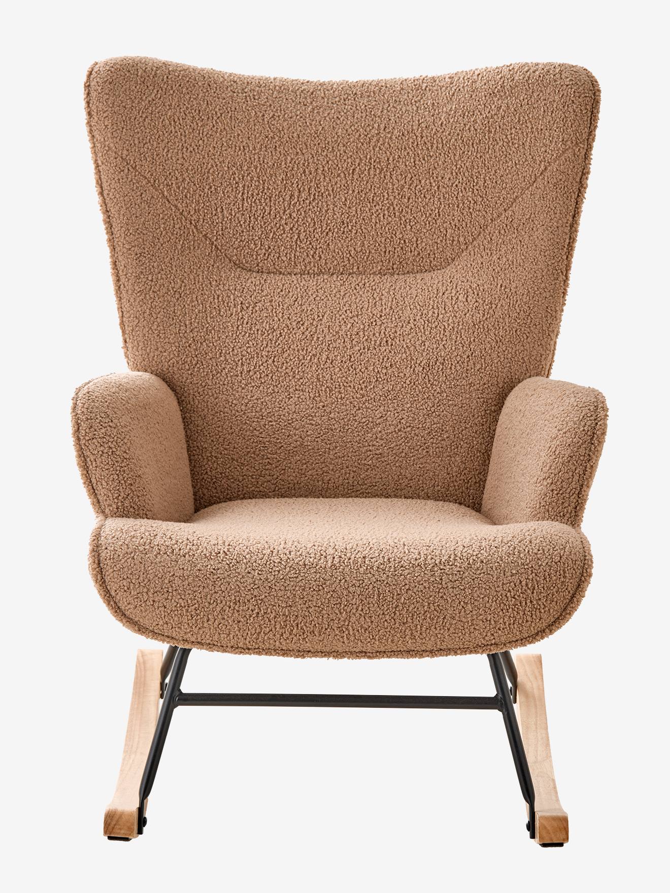 Fauteuil d'allaitement à bascule en tissu bouclette moka (Vertbaudet) - Image 2