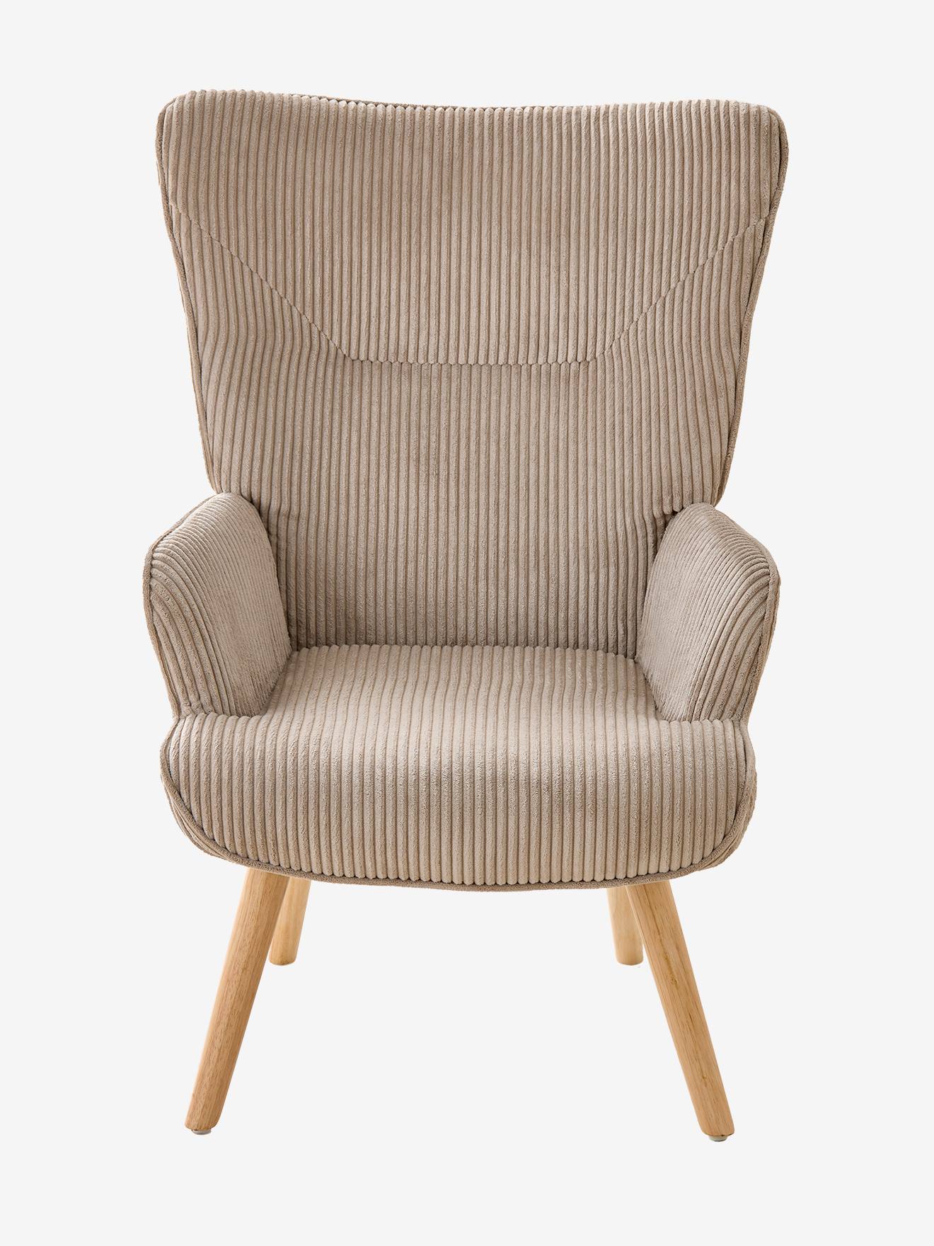 Fauteuil d'allaitement fixe en velours côtelé moka (Vertbaudet) - Image 2
