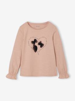 -T-shirt fille motifs fantaisie détails brillants 