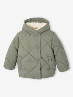 -Doudoune fille à capuche doublée sherpa 