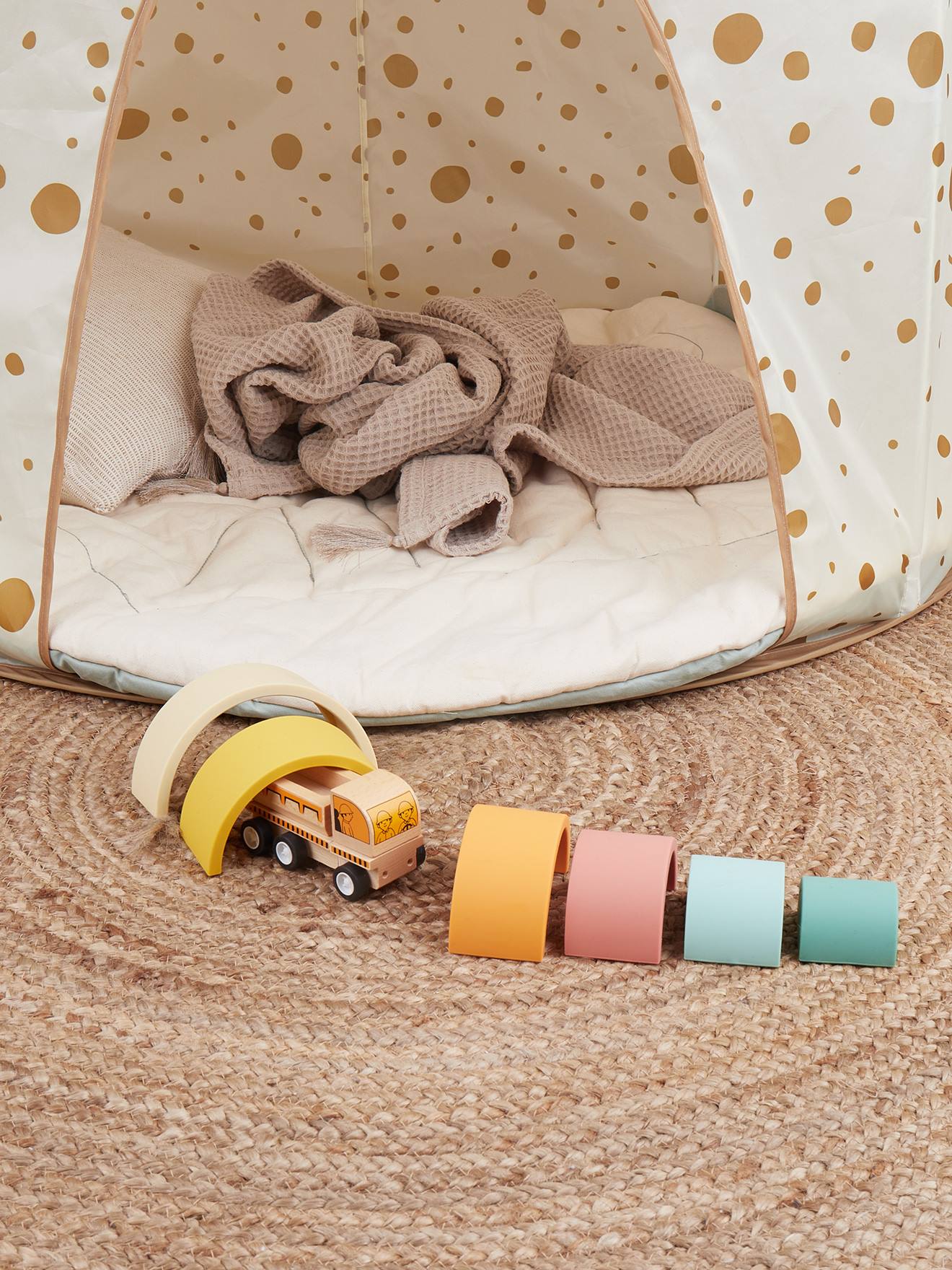 Arc-en-ciel En Silicone - Jeu D’empilage Tropical Vibes (Bieco) - Image 1