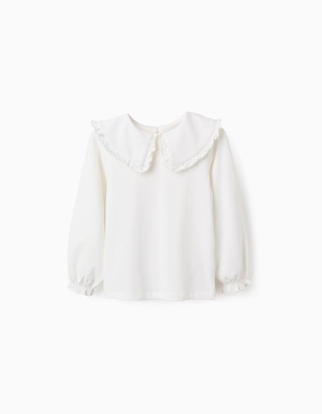 Fille-T-shirt, sous-pull-T-shirt-T-shirt à  manches longues avec volants