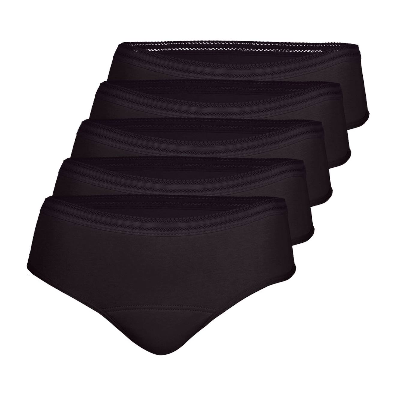 Lot De 5 Culottes Menstruelles Femme Athena Noir