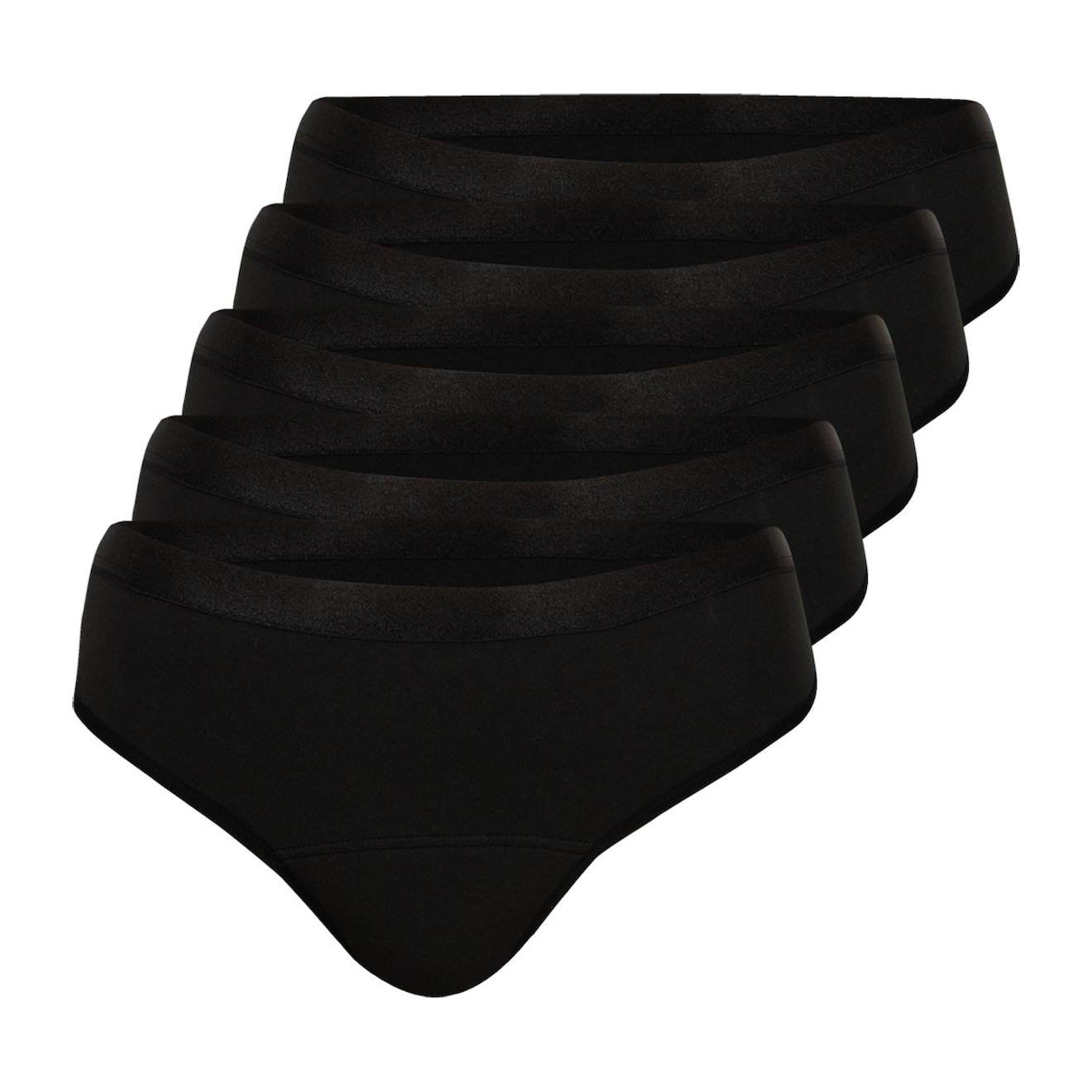 Lot De 5 Culottes Menstruelles Taille Haute Femme Noir