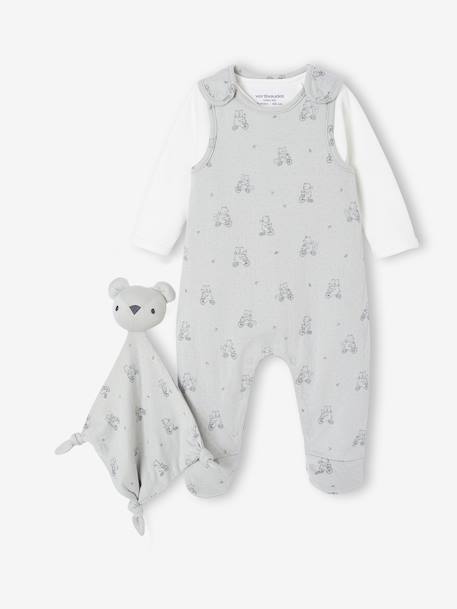 Vertbaudet - Ensemble 3 pièces naissance combinaison body doudou vert d'eau
