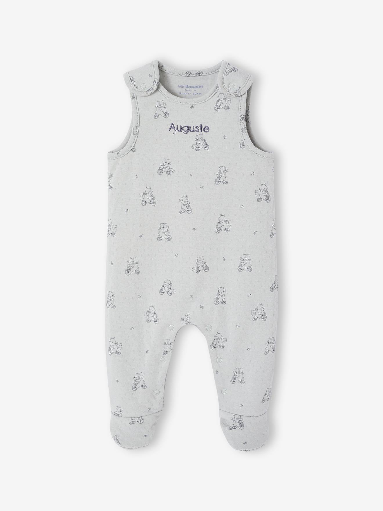 Ensemble 3 pièces naissance combinaison body doudou vert d'eau (Vertbaudet) - Image 2
