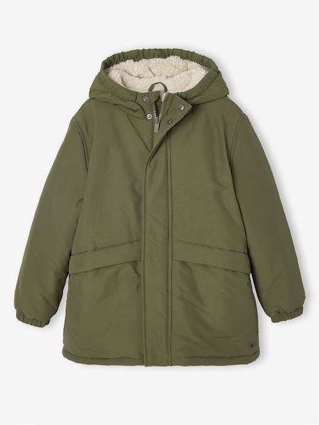 Parka garçon à capuche doublure sherpa   - vertbaudet enfant