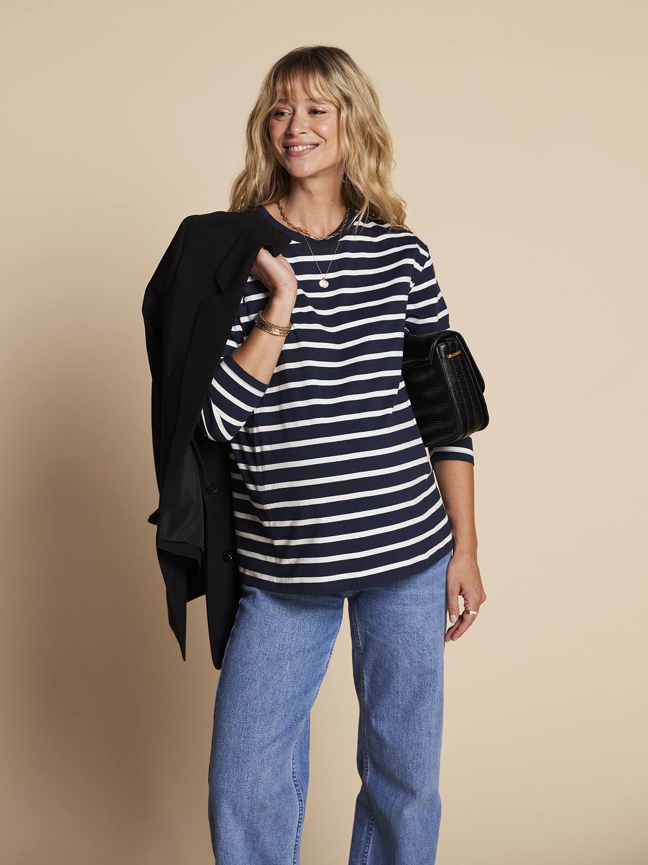 Marinière grossesse et allaitement personnalisable marine