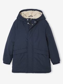 -Parka garçon à capuche doublure sherpa 