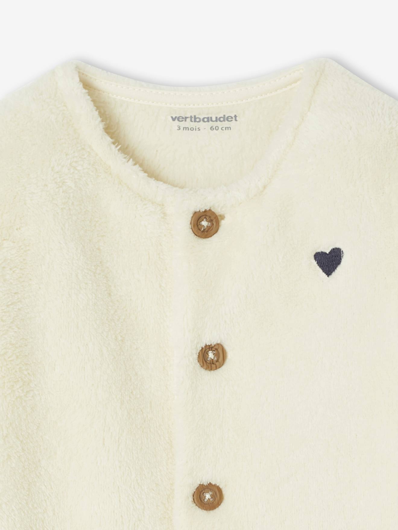 Surpyjama naissance animal ou coeur écru (Vertbaudet) - Image 2