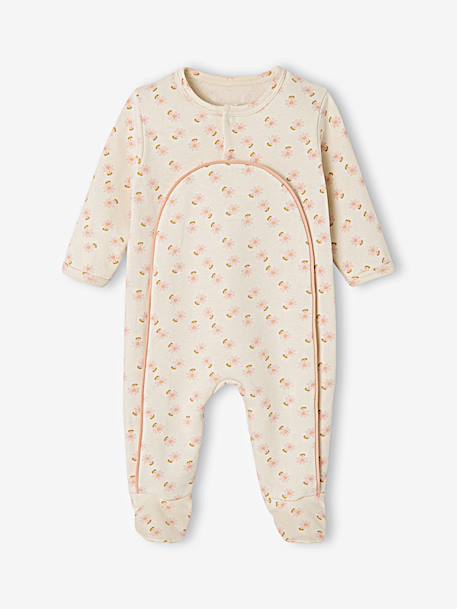Vertbaudet - Pyjama bébé fille naissance en molleton écru