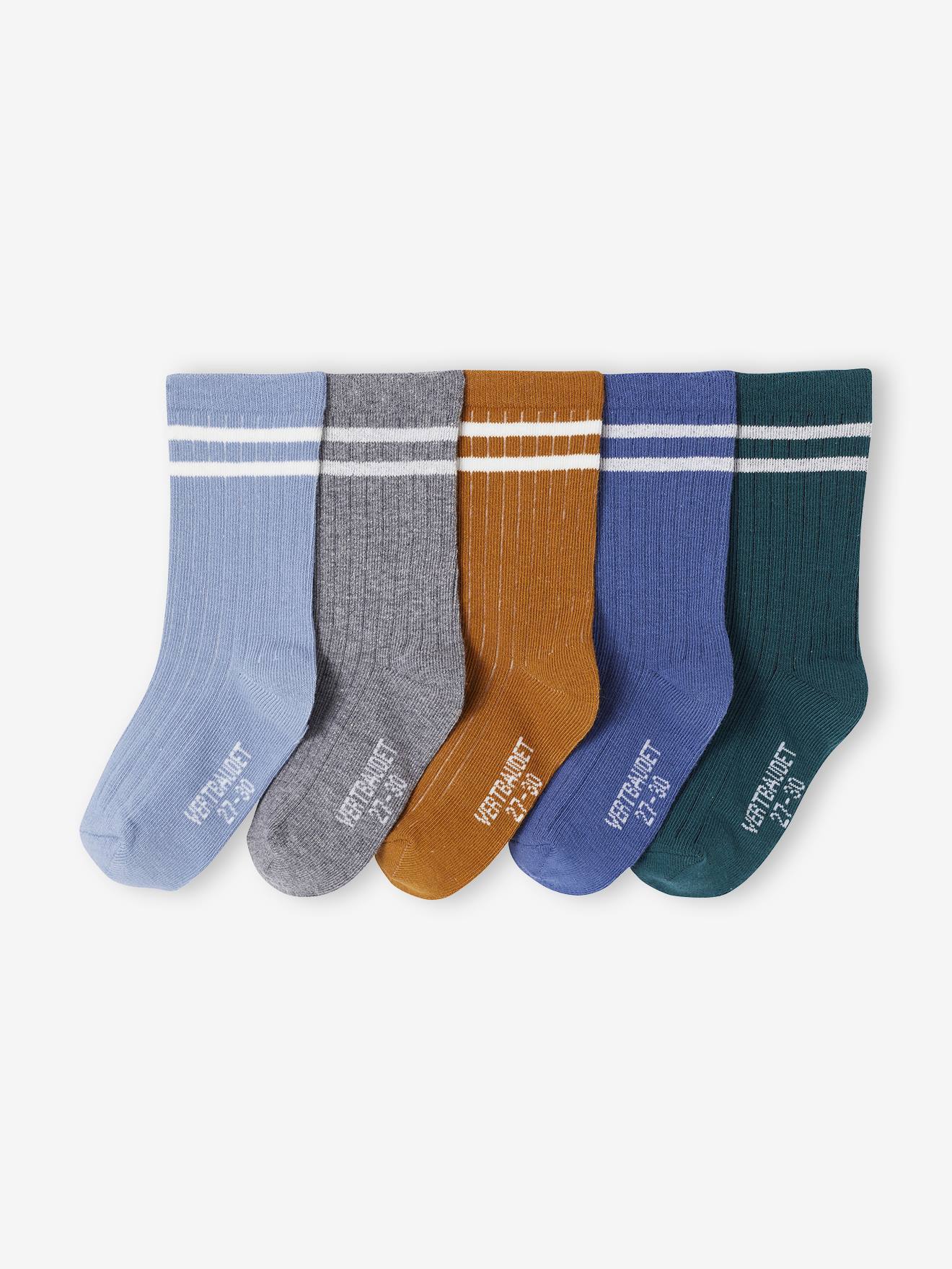 Lot de 5 paires de chaussettes cteles rayes garon bleu gris 10 €