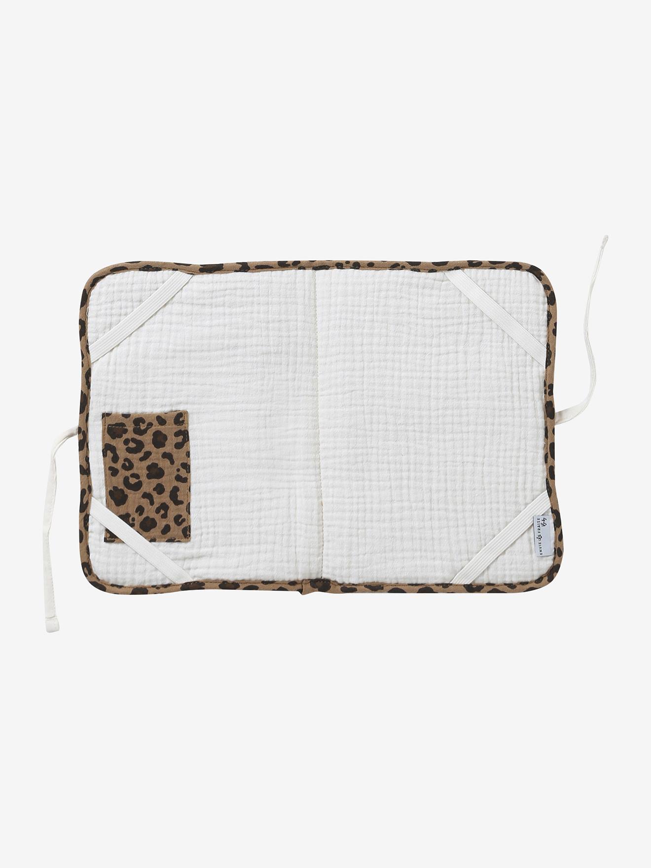 Protège carnet de santé en gaze de coton léopard personnalisable beige (Envie De Fraise) - Image 2
