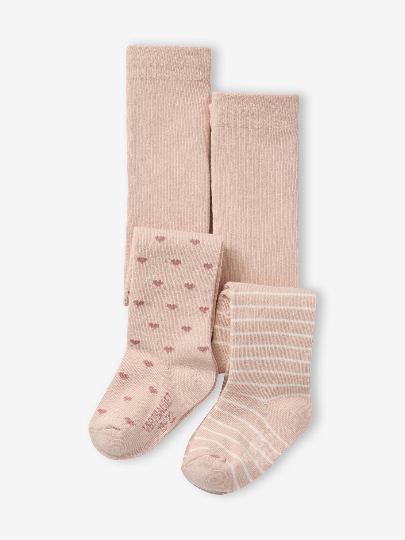 Lot de 2 paires de collants fantaisie bb fille rose ple 12 €