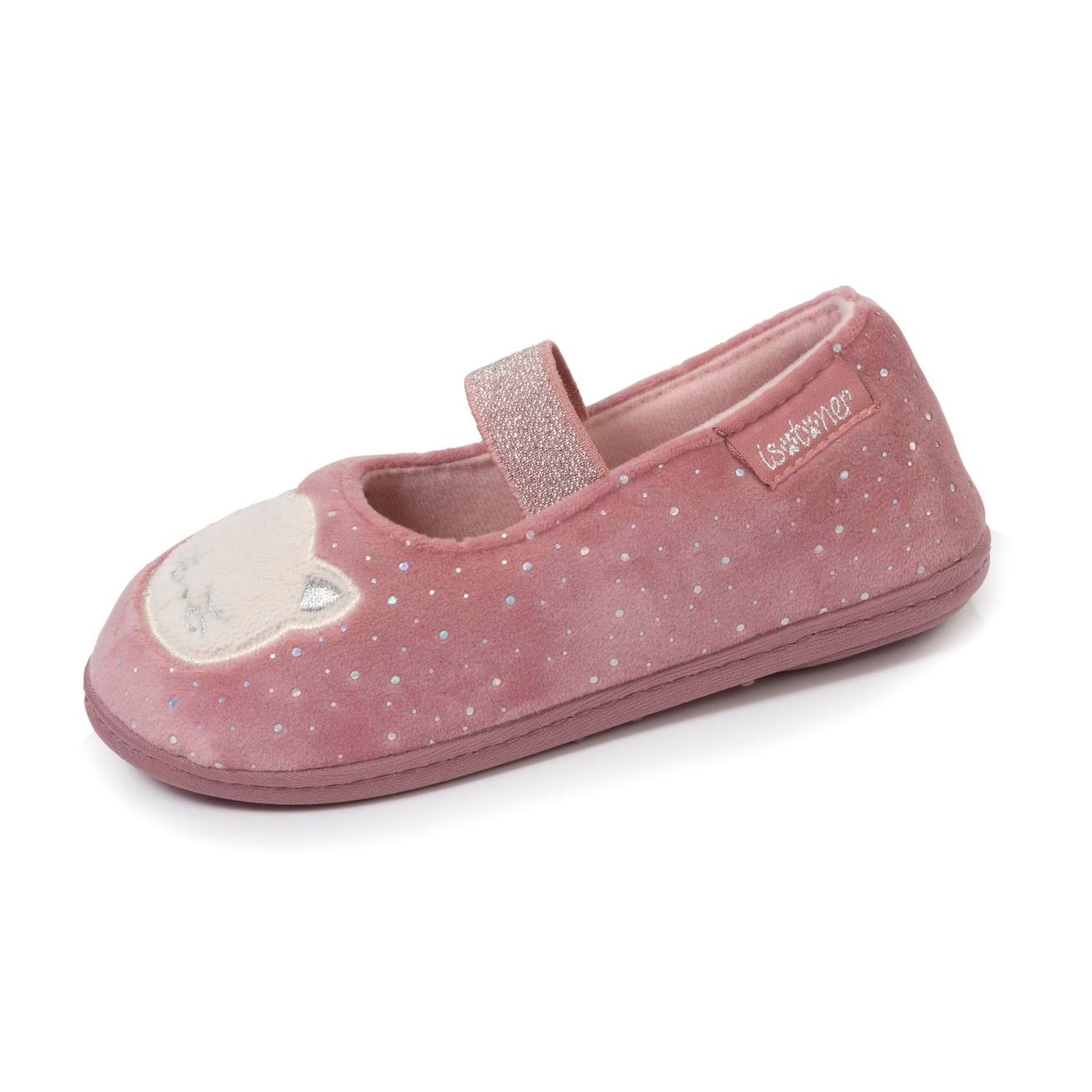 Chaussons Ballerines Avec lastique De Maintien Semelle Antidrapante Rose Paillet 14$