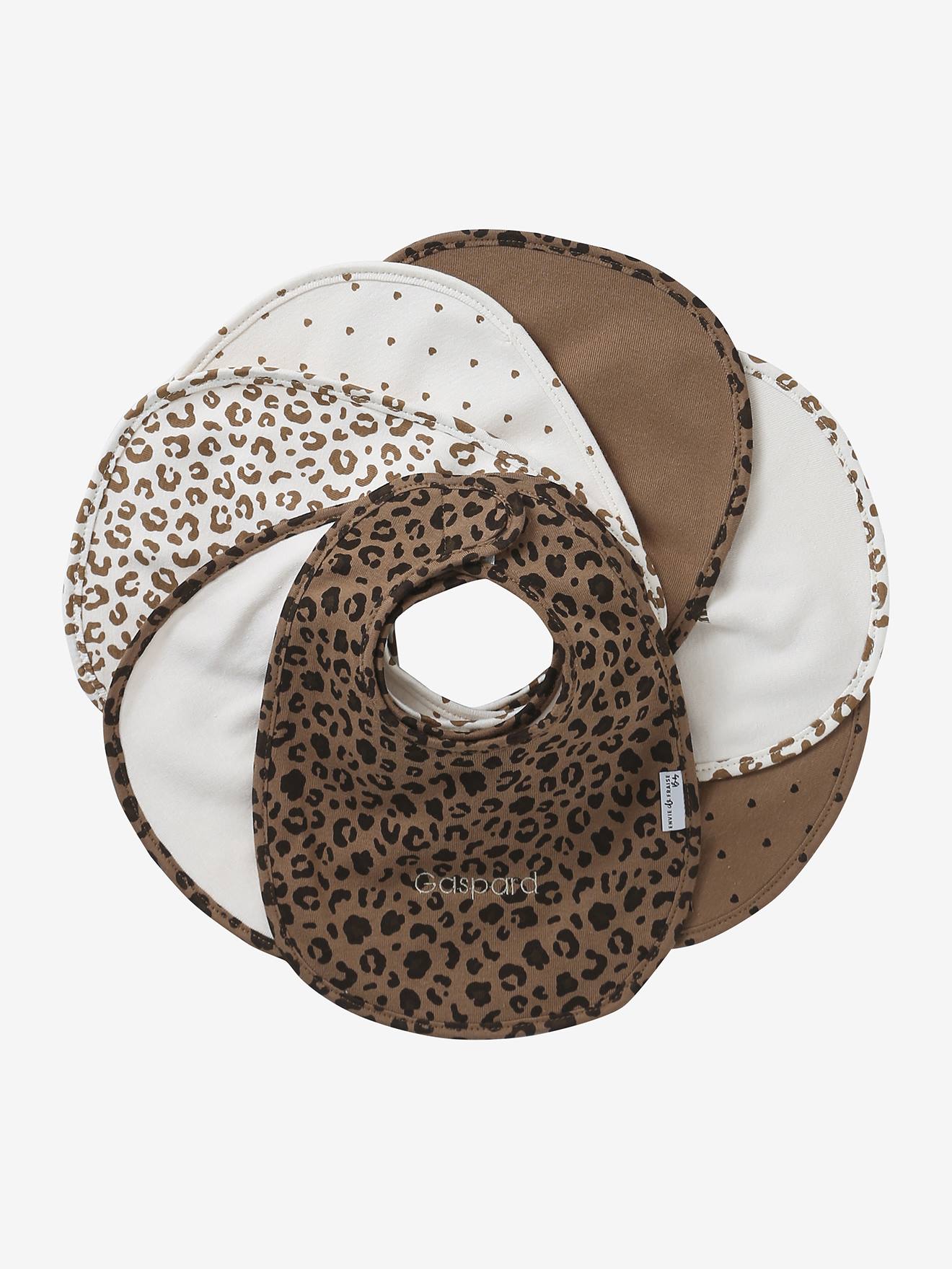 Semainier de bavoirs Léopard personnalisable beige (Envie De Fraise) - Image 1
