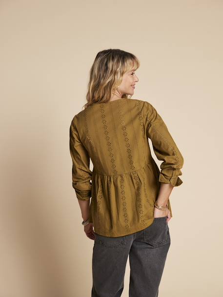 Blouse grossesse et allaitement en broderie anglaise noir+olive 10 - vertbaudet enfant 