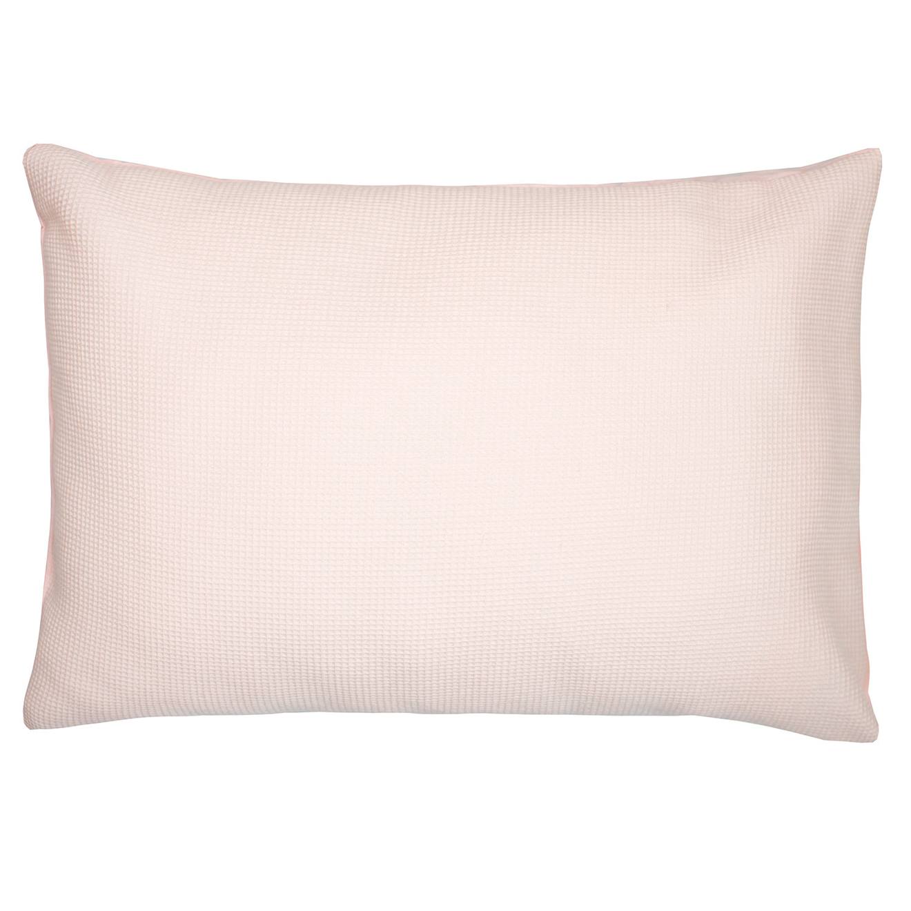 Taie D'oreiller Unie En Coton Nid D'abeille Rose