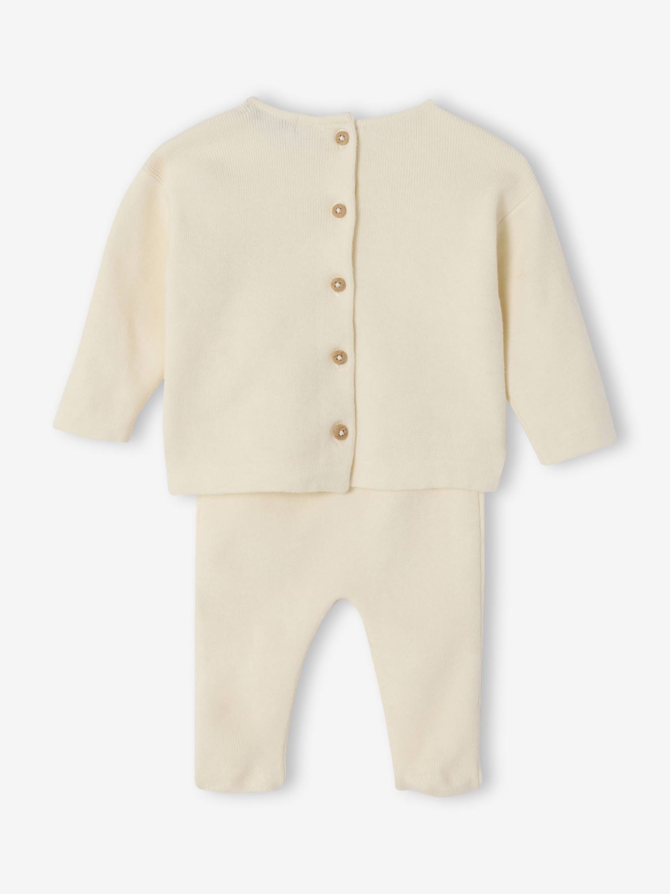 Ensemble bébé mixte en tricot personnalisable écru (Envie De Fraise) - Image 2