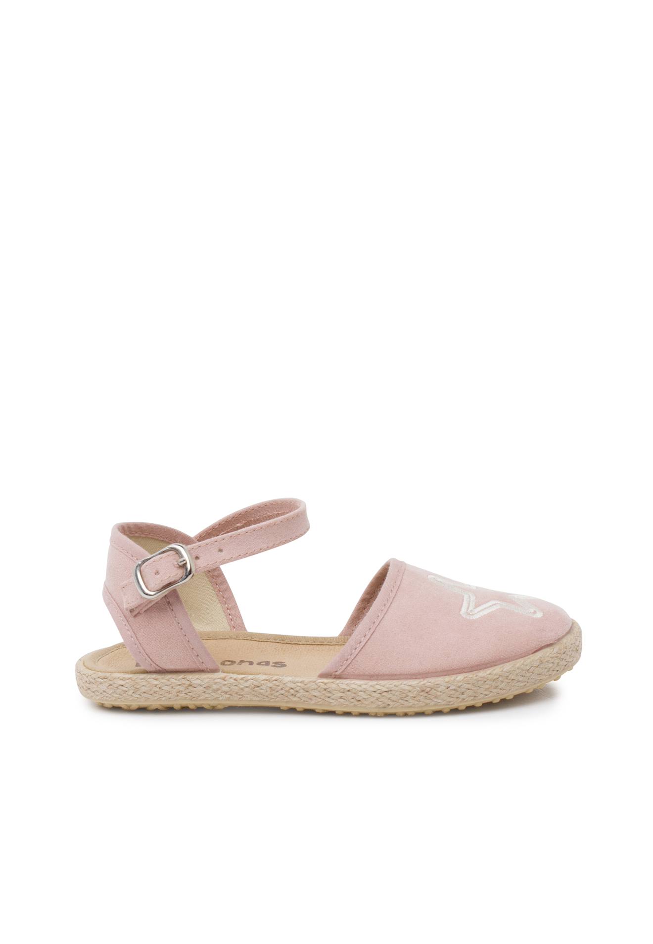 Espadrilles Plates Étoile Brodée Rose