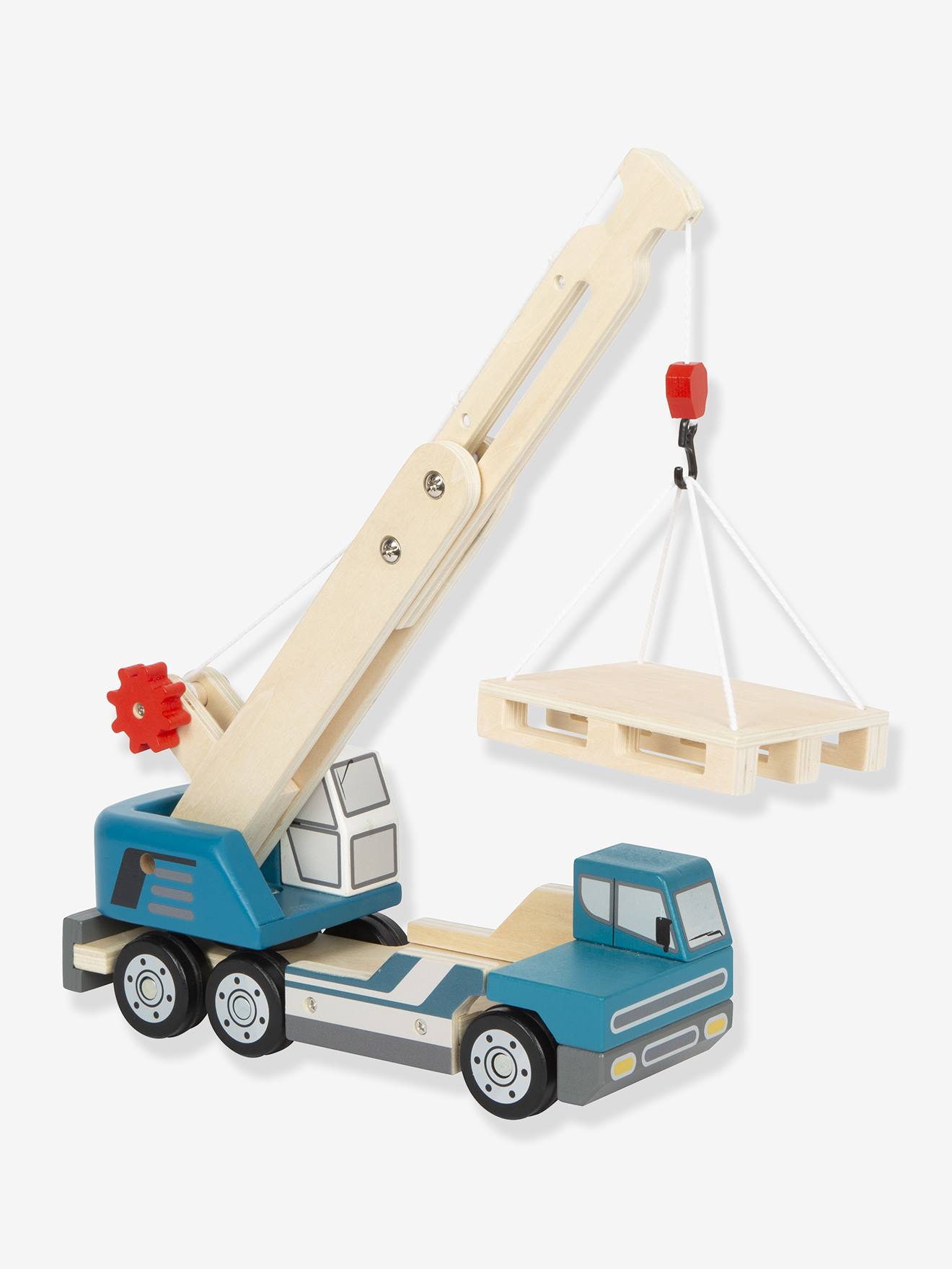 Camion-grue avec palette small foot bleu