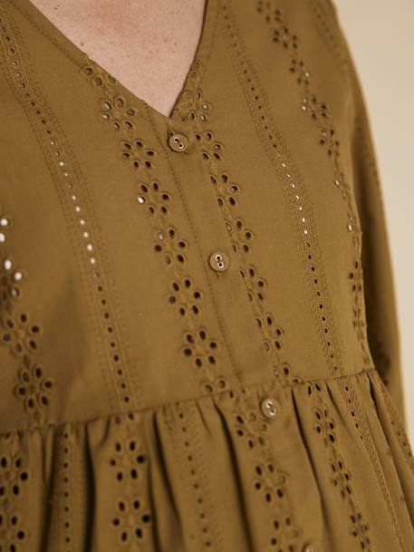 Blouse grossesse et allaitement en broderie anglaise noir+olive 14 - vertbaudet enfant 