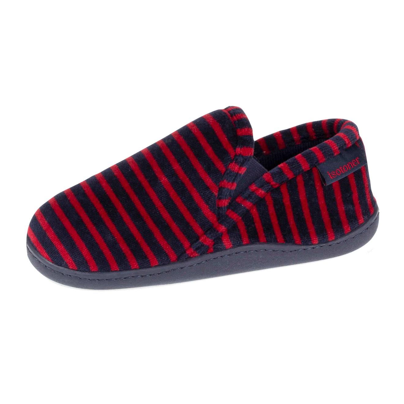 Chaussons Mocassins Semelle Antidrapante Rayures 14$
