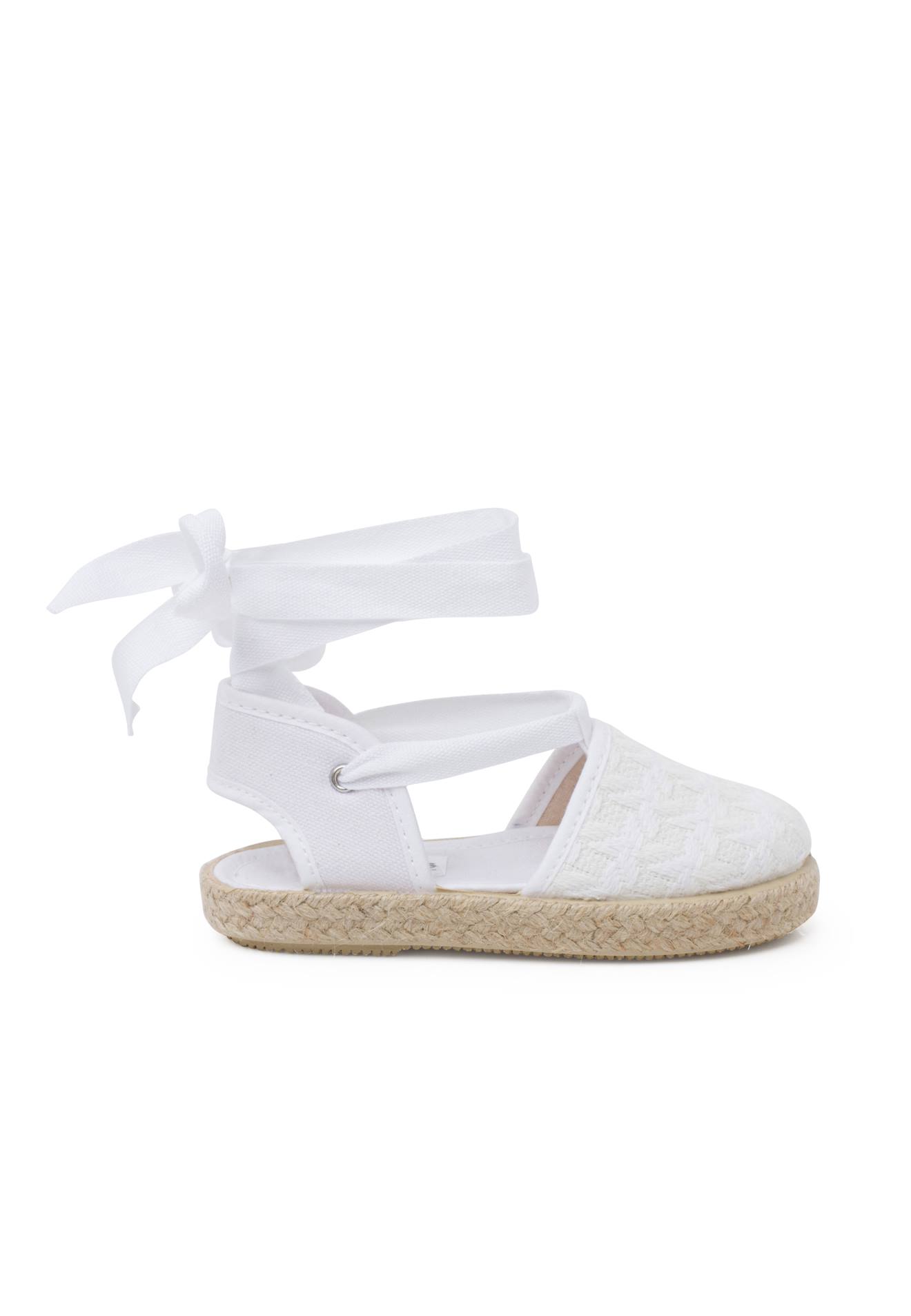 Espadrilles Effet Tressage Rubans Blanc