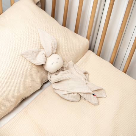 Taie d'oreiller unie en coton nid d'abeille Beige+Bleu+Écru+Rose+Vert 2 - vertbaudet enfant 