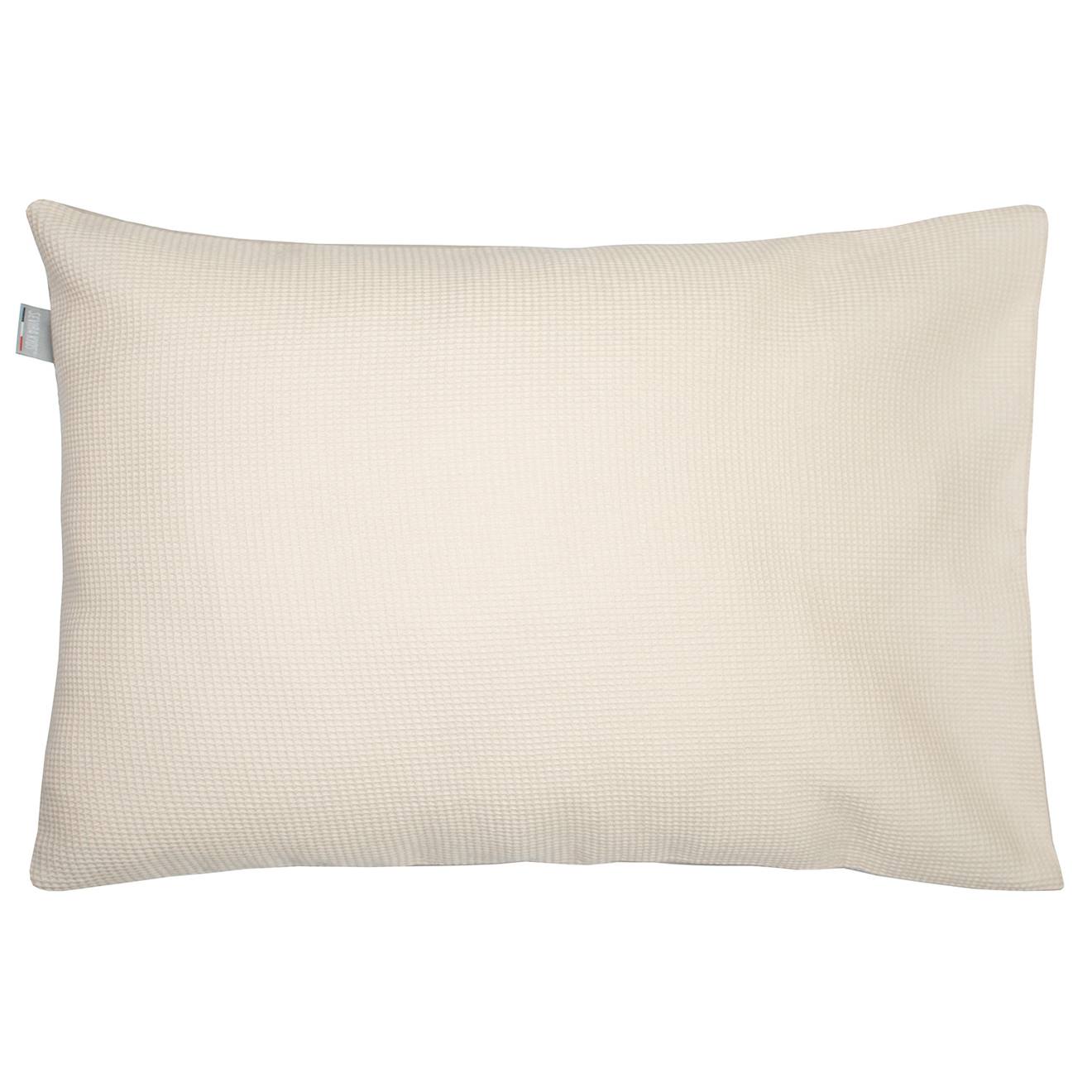 Taie D'oreiller Unie En Coton Nid D'abeille Beige