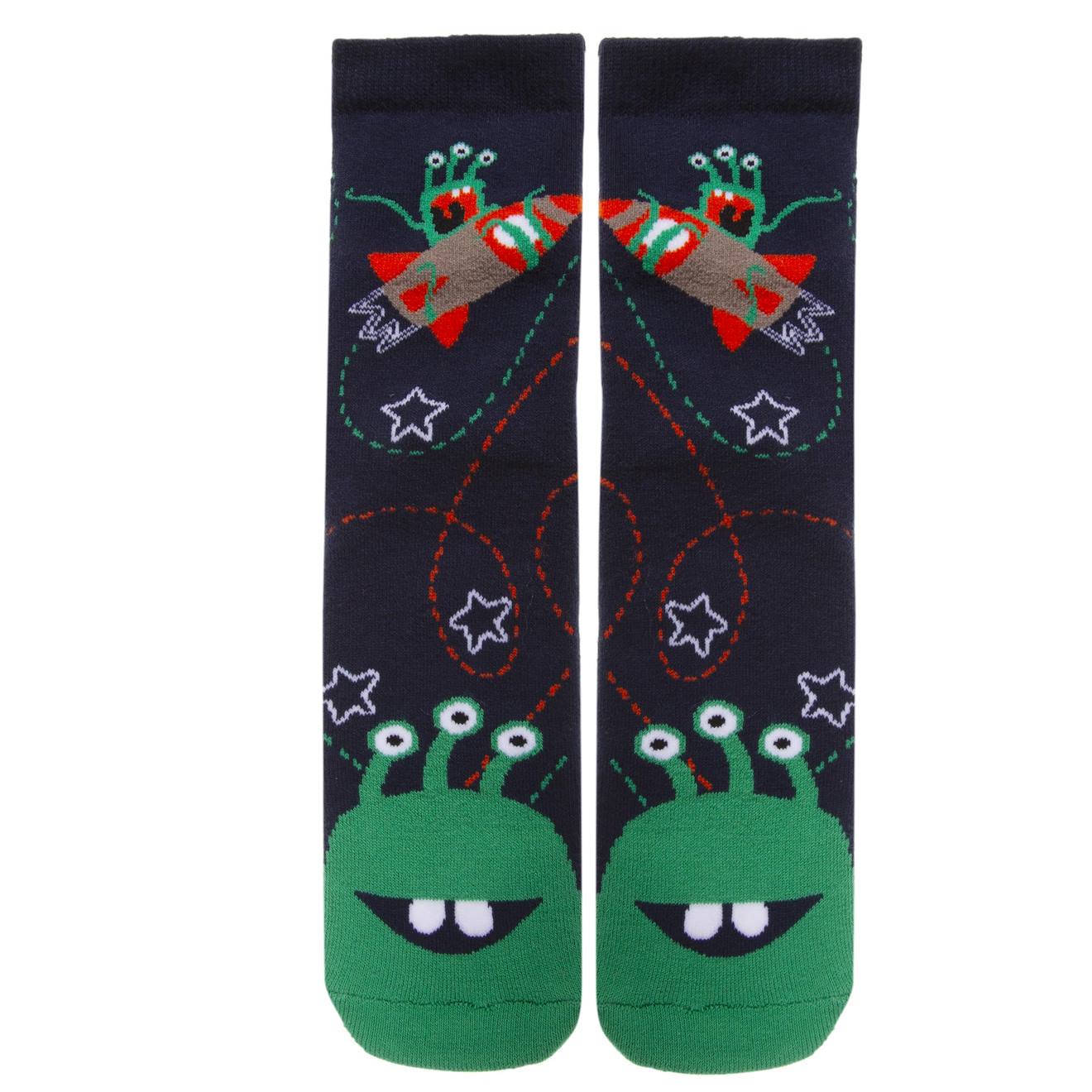 Chaussettes Antidérapantes Enfant Extraterrestre 5/8 Ans Marine