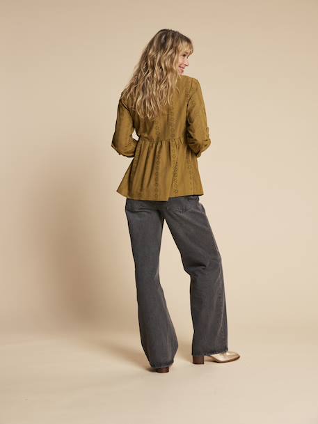 Blouse grossesse et allaitement en broderie anglaise noir+olive 11 - vertbaudet enfant 