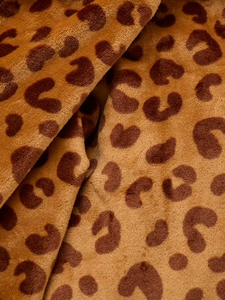 Peignoir Enfant Personnalisable Léopard, Avec Coton Recyclé - Blanc Imprimé, Linge De Maison Et Décoration