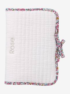 -Protège carnet de santé en gaze de coton et Liberty personnalisable