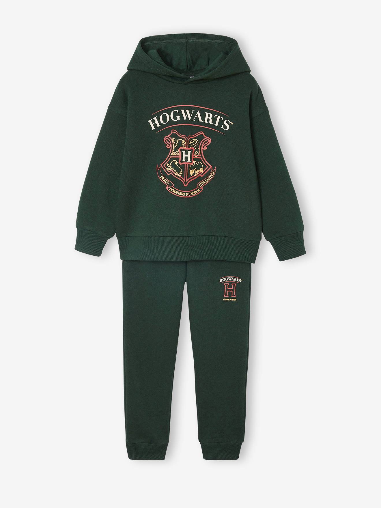 Ensemble sport garçon sweat + pantalon Harry Potter en molleton vert sapin