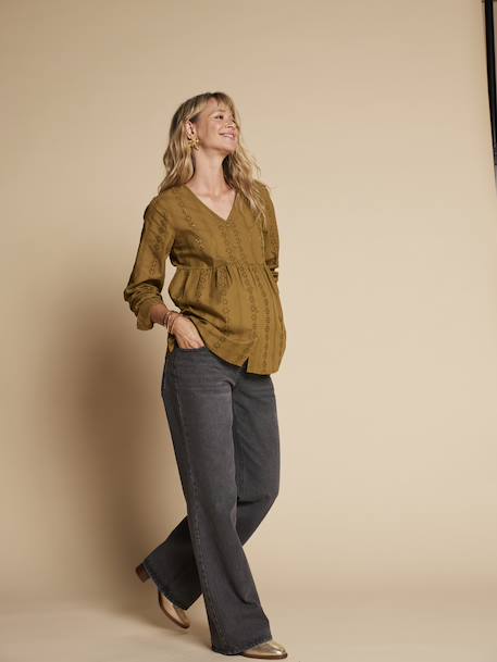Blouse grossesse et allaitement en broderie anglaise noir+olive 15 - vertbaudet enfant 