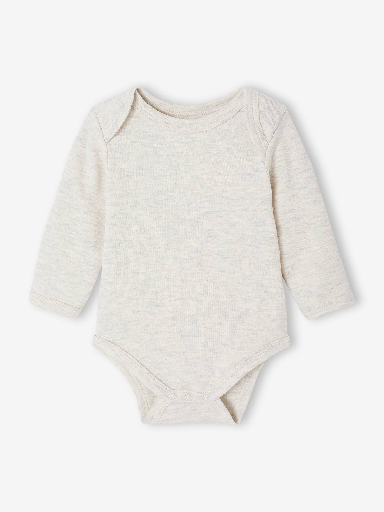 Lot de 5 bodies bébé fille ouverture américaine manches longues écru (Vertbaudet) - Image 2
