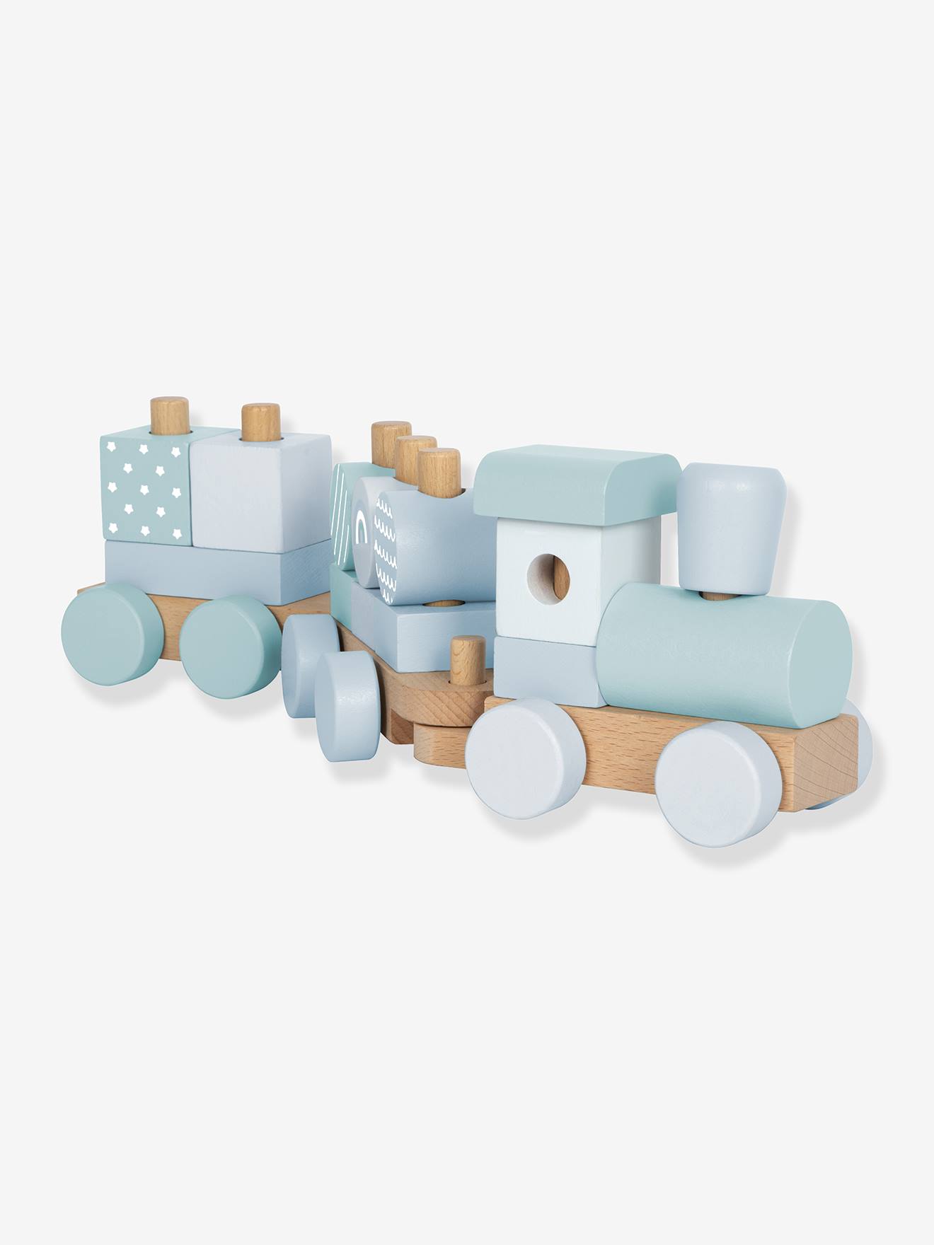 Train en bois pour bébé bleu small foot bleu