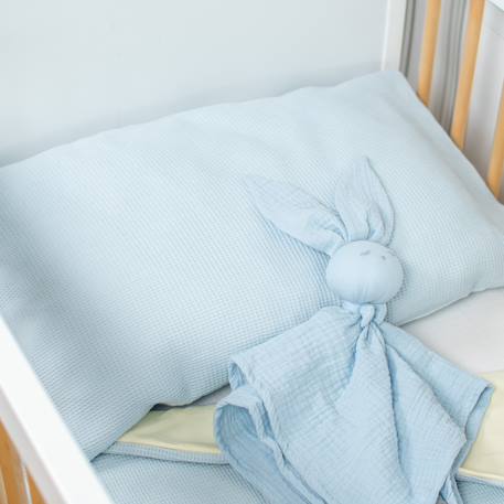 Taie d'oreiller unie en coton nid d'abeille Beige+Bleu+Écru+Rose+Vert 5 - vertbaudet enfant 