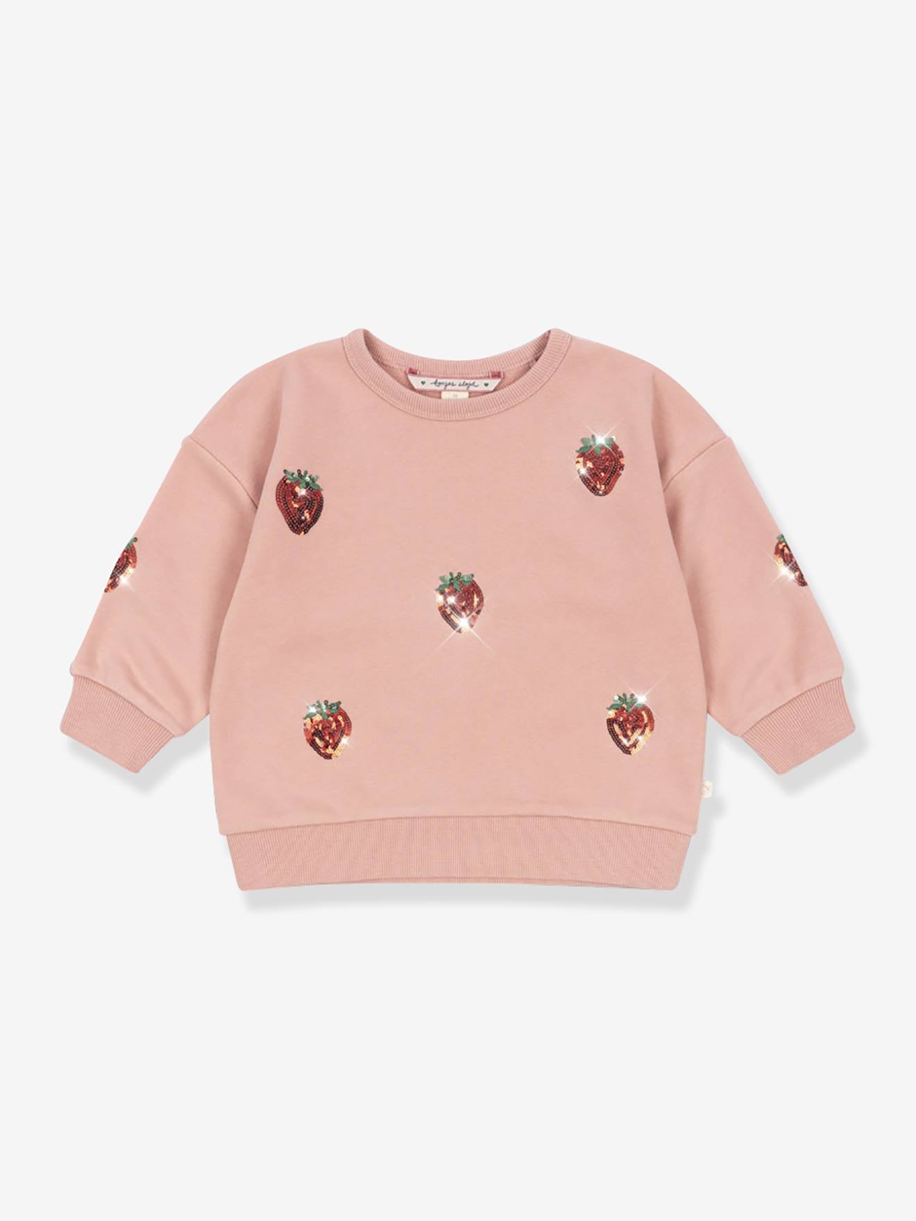 Sweat-shirt Lou motifs en sequins rose