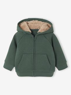 -Cardigan bébé en molleton zippé à capuche doublée