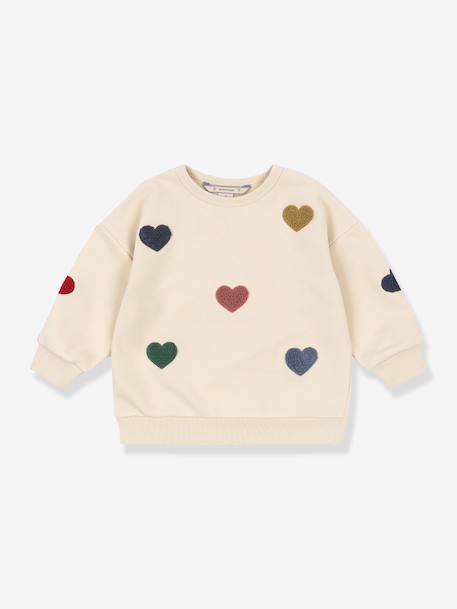 Fille-Sweat-shirt Lou motifs coeurs