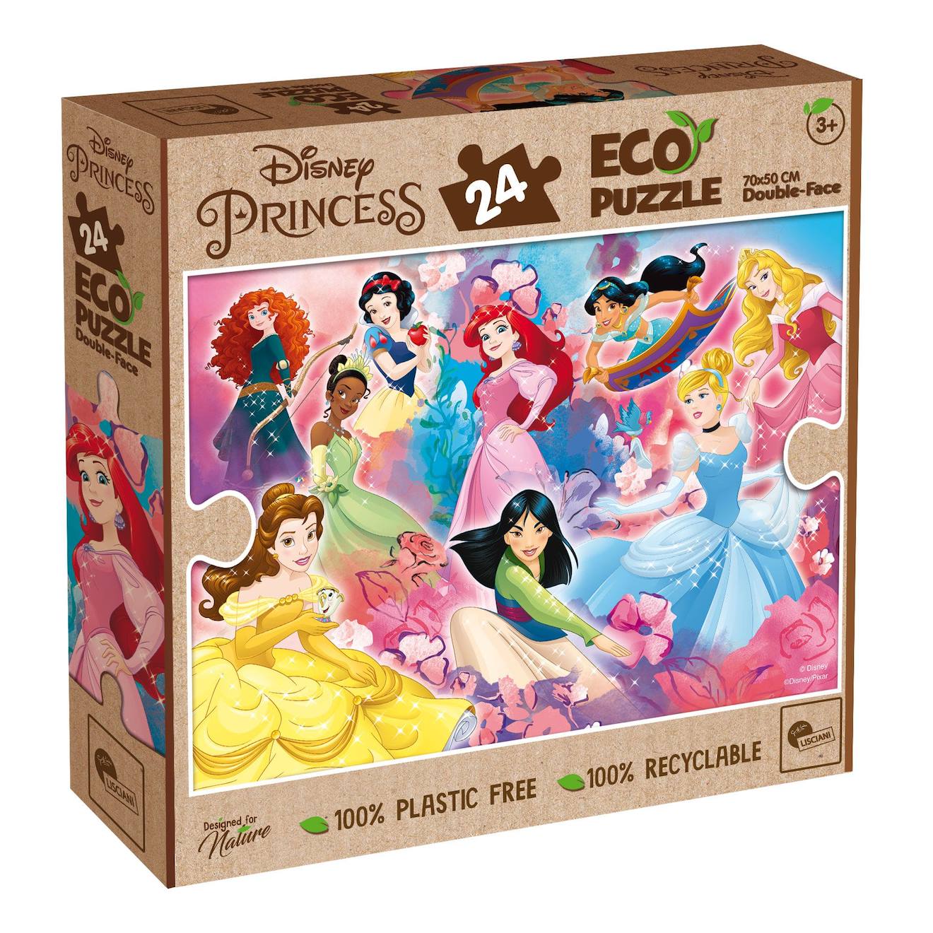 Eco-puzzle 24 Pcs Double Face Princess Multicolore