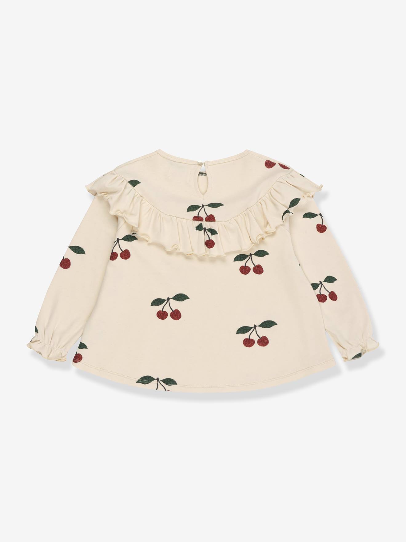 Blouse à volants fille détails glitter beige